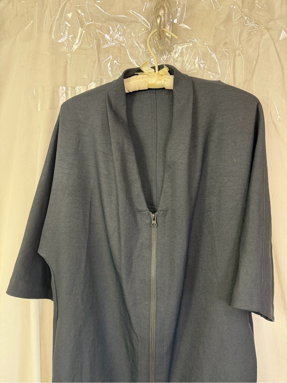 James Perse Black V-Neck Raglan Sleeve Zip Front Estilo Dress Size S - Picture 6 of 11